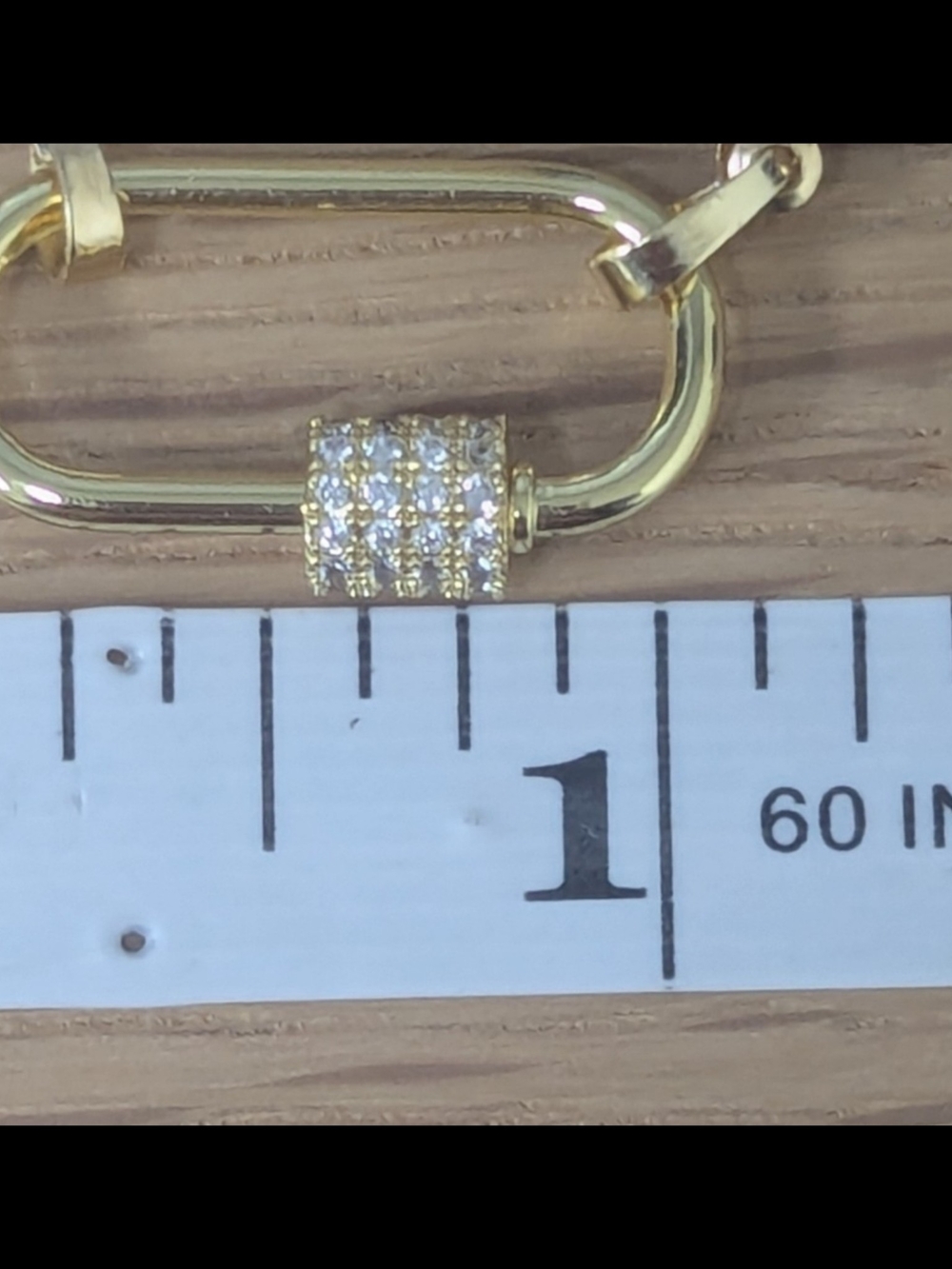 White Jade Faceted Necklace Gold Carabiner CZ Pave Layering Necklace - Picture 6 of 6